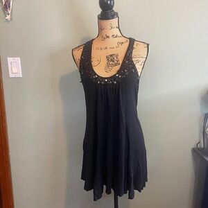 Adiktd Womens Cocktail Party Glam Beaded Embellished Mini Dress Black Medium